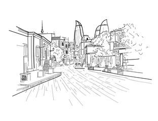 city line sketch illustration