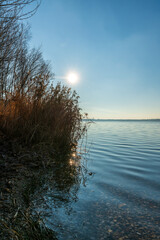 Sunshine at the Cospudener lake in Leipzig