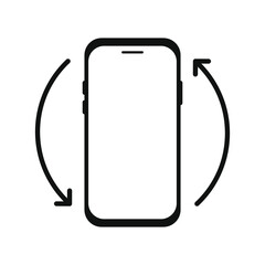 Fototapeta premium Rotate smartphone or cellular phone. Turn your device. Device rotation symbol. Vector illustration.