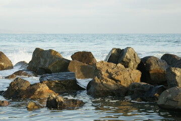 SEA, CLOUDS, ROCKS