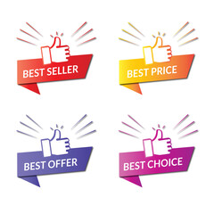 All Best, seller, price, offer & choice banner design. Sale bubble coupon. Special offer concept.