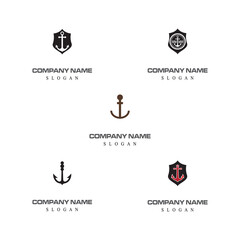 Set  Anchor Logo Template vector symbol nature