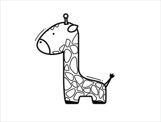 Cute giraffe icon on white background