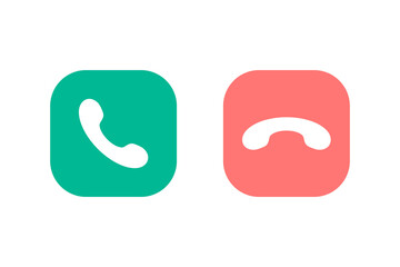 Call handset icon flat style