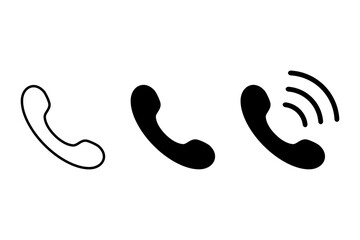 call handset icon set. Simple design