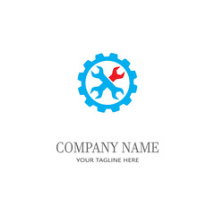 Wrench service Logo Template vector icon illustration design