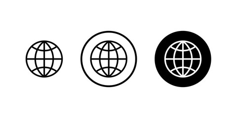 Web planet icon symbol set