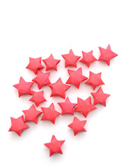 Red origami lucky paper stars