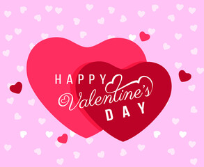Fototapeta na wymiar Happy Valentine's Day Background. red heart romantic