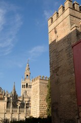 Seville cathedral and wall, Spain