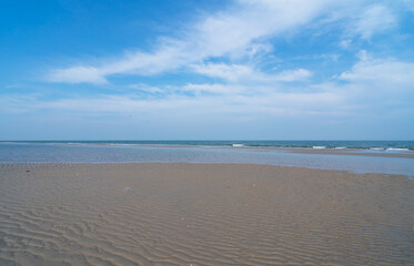 Beach green sea and Sandy beach