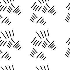 Doodle lines seamless pattern. Abstract background. Black and white digital paper. Packaging design. Hand drawn style