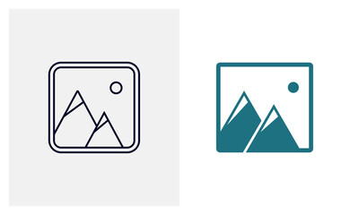 Mountain travel flat icon vector template, Travel design icon concepts, Creative design