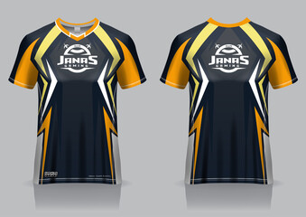 Esport gaming t shirt jersey template, uniform, front and back view © janasstudios