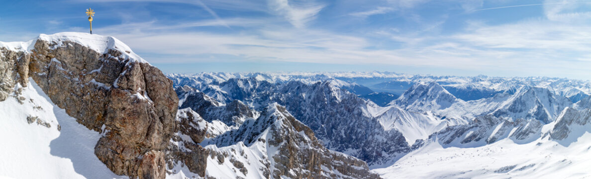 Zugspitze Bayern Tirol Alpen Panorama
