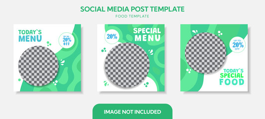Flyer or Social Media Post Template Themed Food With Simple and looks Modern Concept and Bundle Set