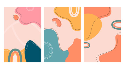 Set of illustration abstract trendy universal artistic background templates. Good for cover, invitation, banner, placard, brochure, poster, card, flyer and other.