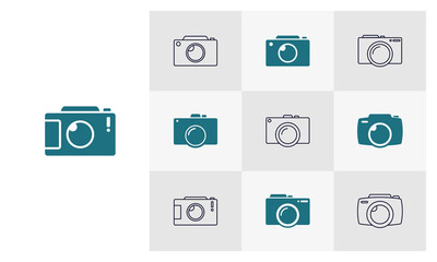 Set of Camera icon vector template, Travel design icon concepts, Creative design