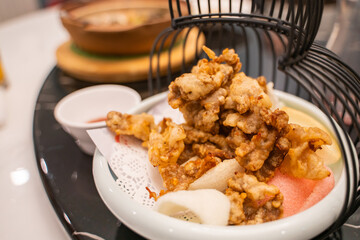 Sweet and sour meat, traditional Chinese cuisine in Fujian.