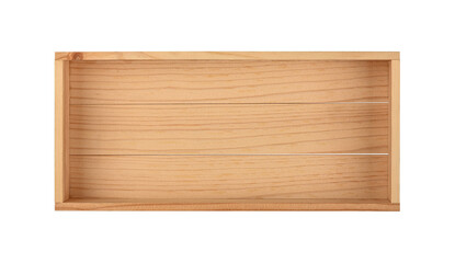 Empty brown wooden box isolated