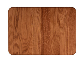 Oak wood cutting board isolated on white