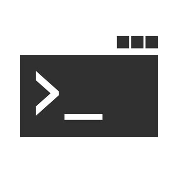 2d icon of a cmd - command line - terminal - black