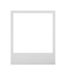 One empty instant photo frame isolated on white