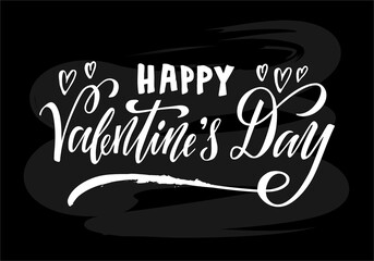 Vector illustration of happy valentines day lettering for banner, poster, advertisement, greeting card, postcard, invitation design. Handwritten text for web template or print for St Valentines day 
