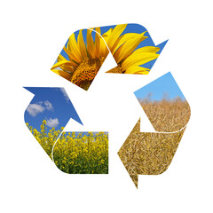 Illustration recycling symbol of agriculture
