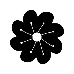 Fototapeta premium chinese flower style silhouette icon
