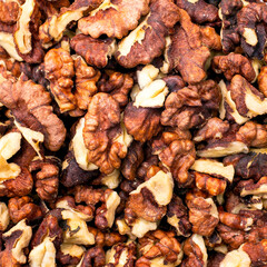 split walnut kernels for background