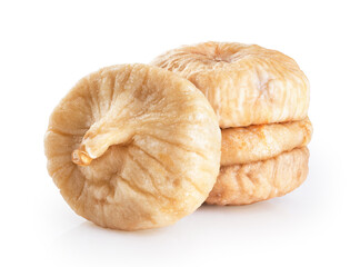 Dried figs isolated on white background.