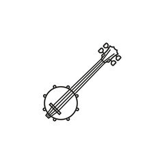 Obraz premium Four string banjo vector line icon