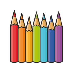 Rainbow coloured color pencils vector illustration  for National Coloring Day on September 14