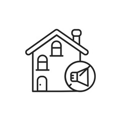 Soundproof house color line icon. Pictogram for web page, mobile app, promo.