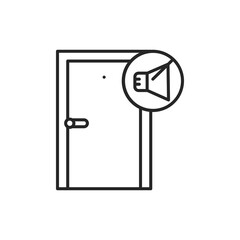 Soundproof door color line icon. Pictogram for web page, mobile app, promo.