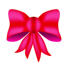 Red bow on a white background. Vector illustration.