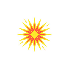 Naklejka na ściany i meble Explosion, bung, sunny vector icon