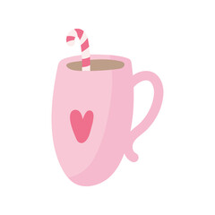 heart love in cup valentines day icon