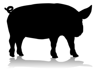 A pig silhouette farm animal graphic