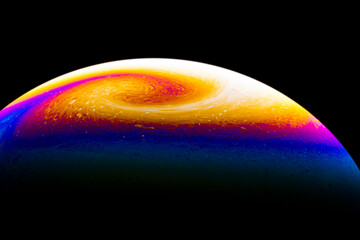 Half soap Bubble Ball abstract background semicircle. Model of Space or planets universe cosmic