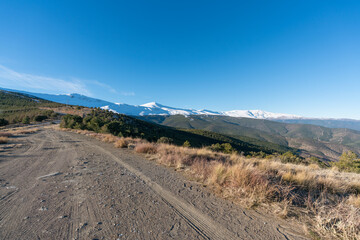 dirt road from Sierra Nevada in southern Spain