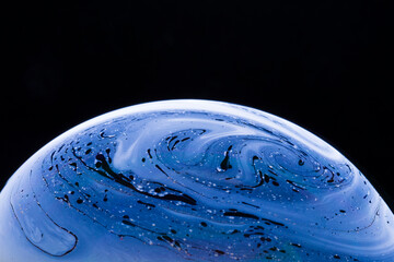 Half soap Bubble Ball abstract background semicircle. Model of Space or planets universe cosmic