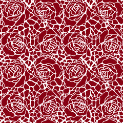 Pattern seamless of  flowers and  leaves. Design for the textile industry.	