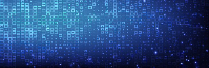 Abstract technology Background. Blue Pixel pattern. Futuristic vector illustration