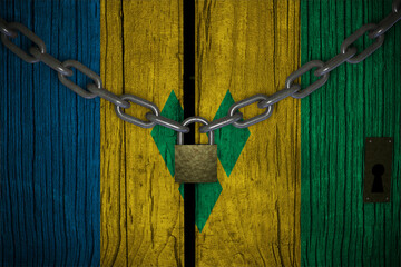 Conceptual composition on lockdown for quarantine for the covid-19 coronavirus Saint Vincent and...