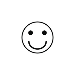 black smiley icon on white background, vector illustration
