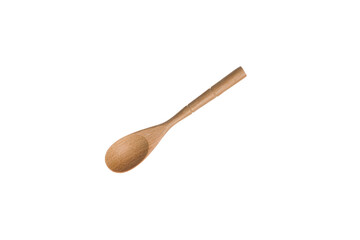 Rejection of plastic concept. Empty wooden Cutlery isolated on white background