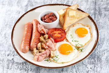 traditional breakfast in the cafe