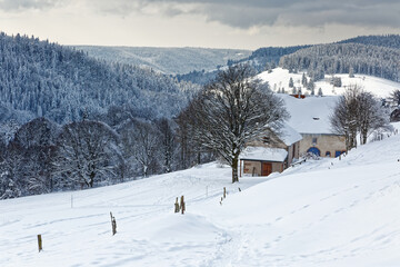 ferme des Vosges en hiver